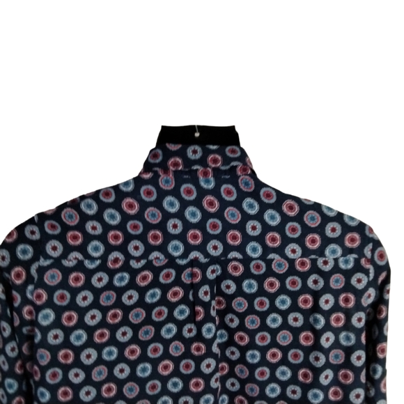 Artisan NY Blue Medallion Print Long Sleeve Button Down Shirt size XL - Picture 13 of 16
